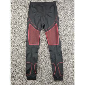 Nooyme Womens Sz L Compression Athletic Leggings Black Red Cycling